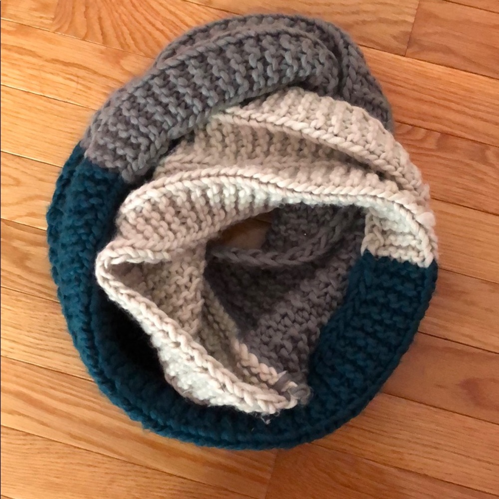 Tri-Color Block Infinity Scarf